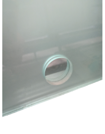 46 mm Lochbohrung im ESG-Glas